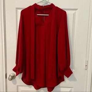 Red Long Sleeves Dress